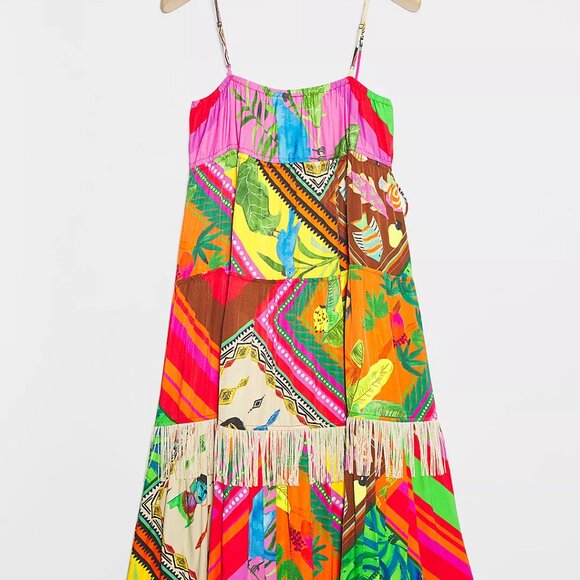 NWT Farm Rio x Anthropologie Palila Fringed Midi Dress - Picture 6 of 6